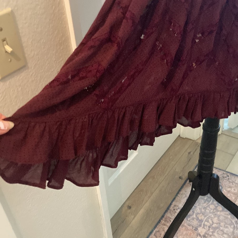 Free People Burgundy Sleeveless Dress Small 0015 NWOT - Picture 4 of 5